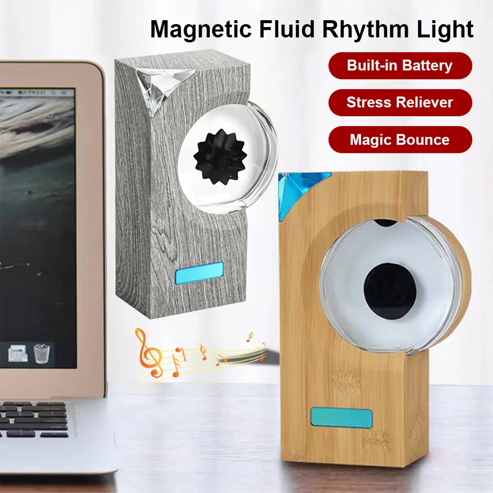 Dancing Ferrofluid Music Rhythm Ferrofluid Speaker Music Partner Ferrofluid Display Lamp Magnet Liquid Toy Deskto Speaker Gifts