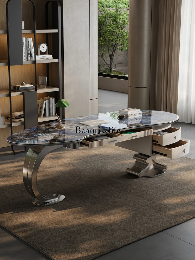 Light Luxury Luxury Slate Desk Modern Simple and High-End Computer Desk Study Home