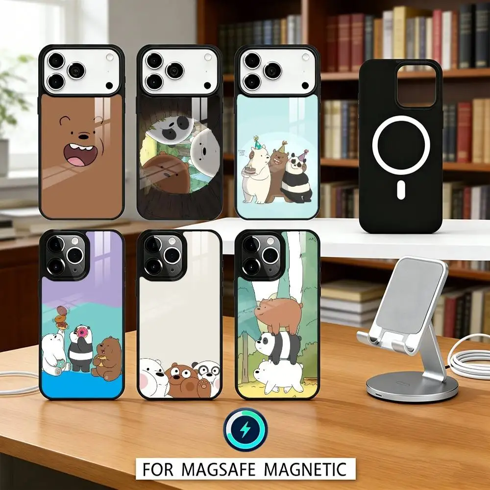 

Cute W-We Bares B-Bears Hot Phone Case For iPhone17,16,15,14,13,12,Pro,Max,Magnetic For Magsafe Wireless Charging