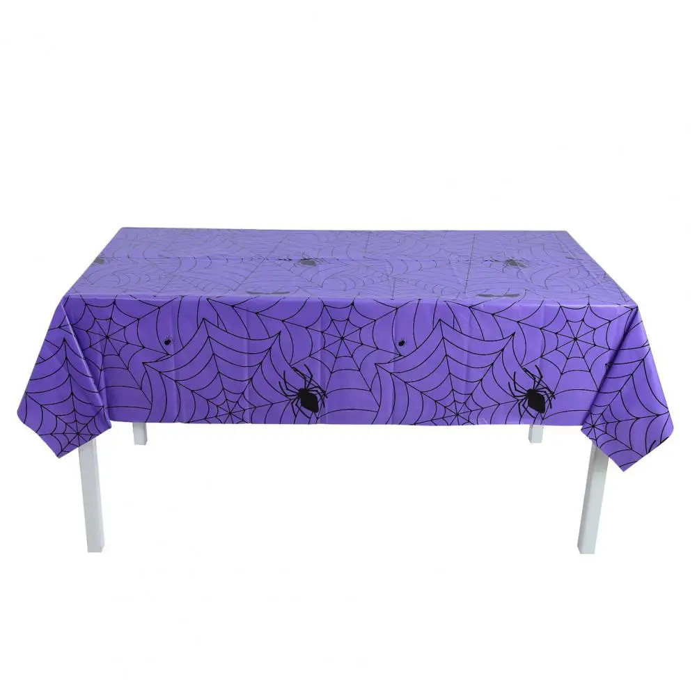 Peva Tablecloth for Halloween Spiderweb Halloween Tablecloth Set for Home Party Covers Size for Dining