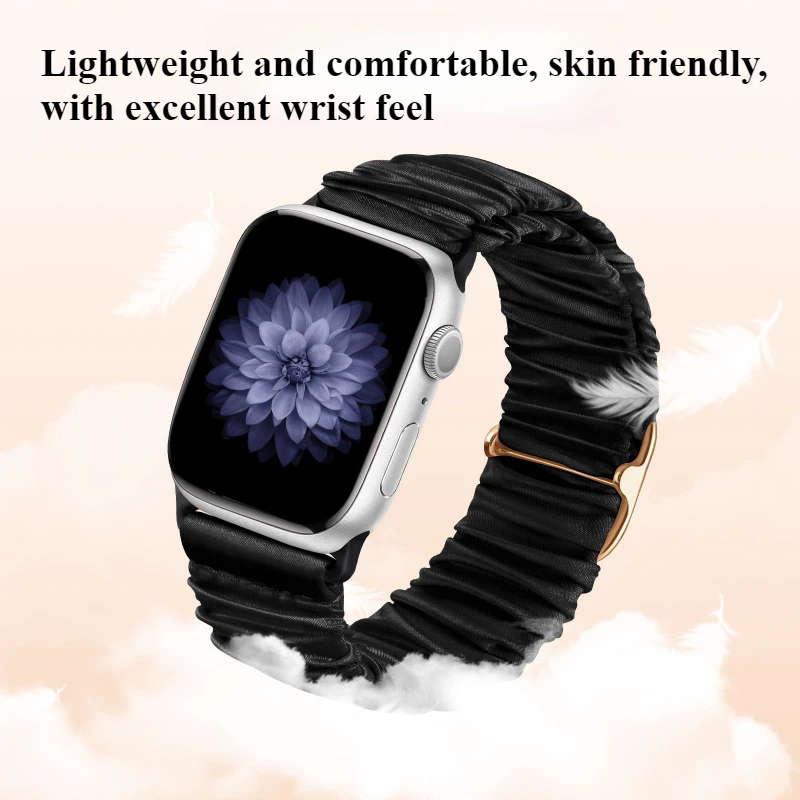 

Suitable for Apple Watch Strap Apple Iwatch 10/9/8/7/6/5 Smart Watch Strap with New Popular Colors Satin Hairband Elastic Strap