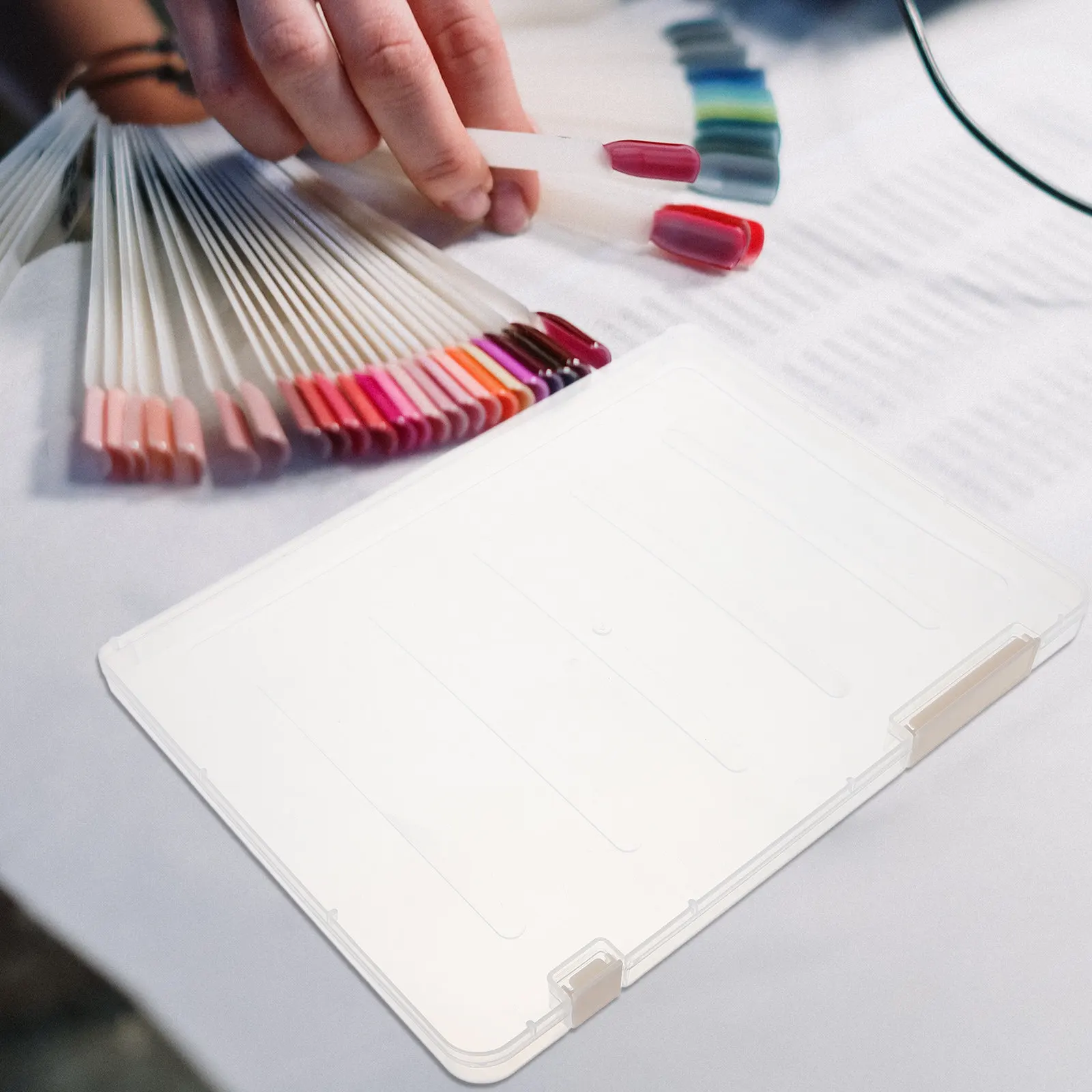 

Органайзер для украшений для ногтей, портативный прозрачный контейнер для хранения, прозрачная коробка с отделениями для страз, бусин, блесток