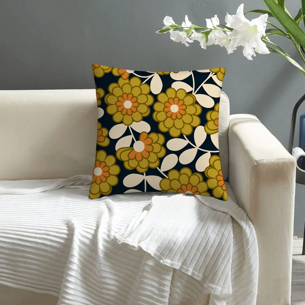 Art O-Orla Kiely Flower Pillow Case Sofa Decorative Home Double-sided Print Plush Square Throw Pillow Covers Cushion Decor Cover