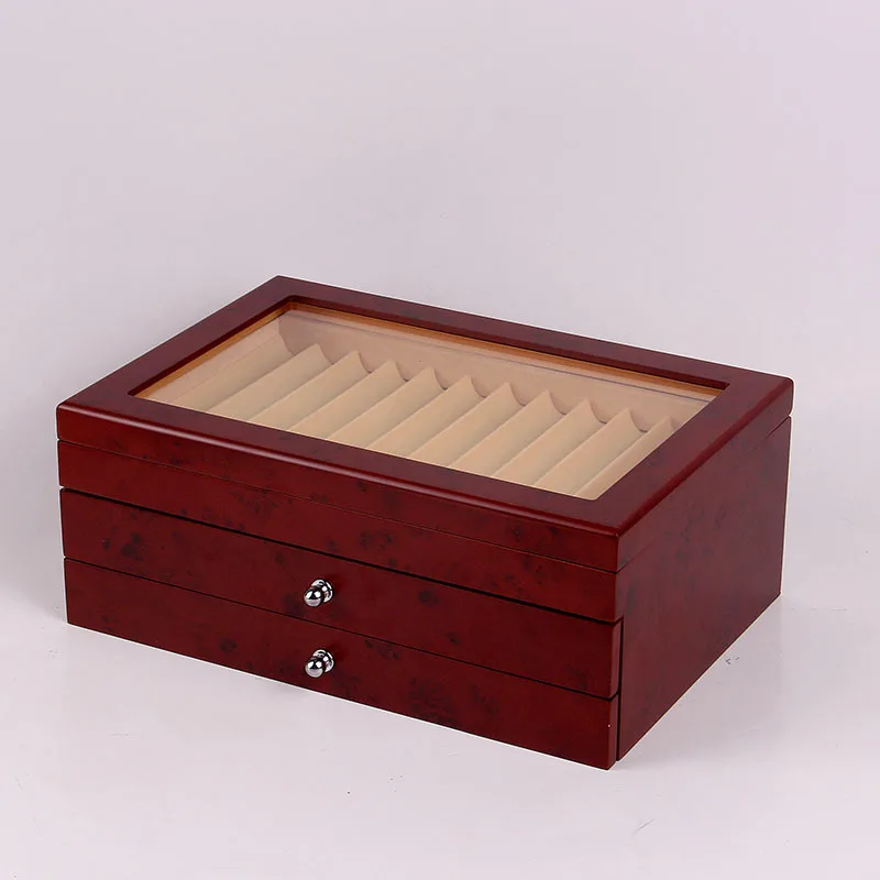 

34 pen box, painted wood 34 grid pen display box, pen collection box