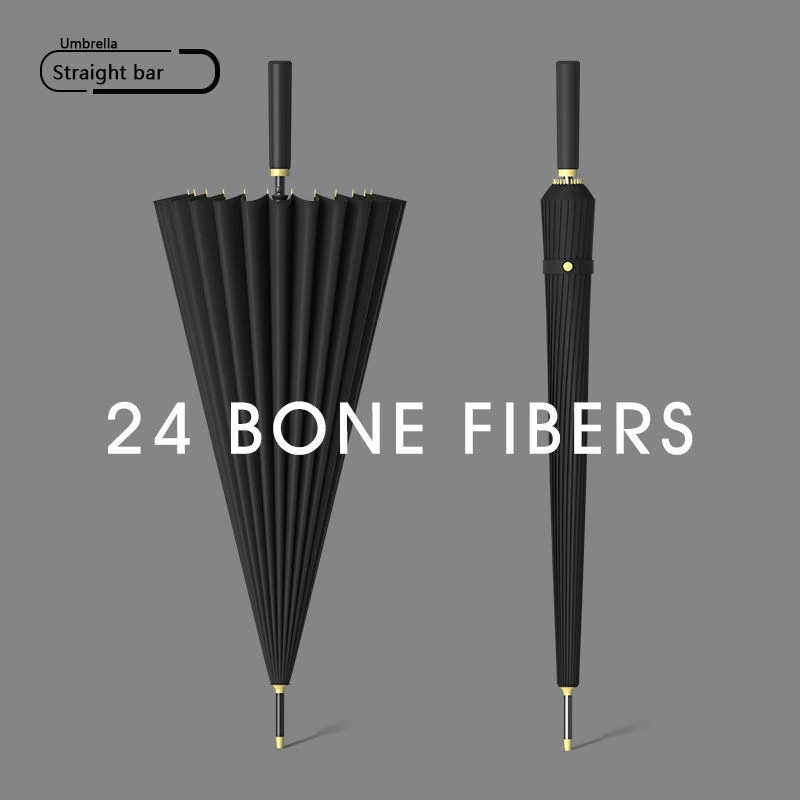 Classical 24 Bone Long Handle Business Umbrella for Men Vintage Automatic Straight Reinforced Umbrella For Holiday Birthday Gift