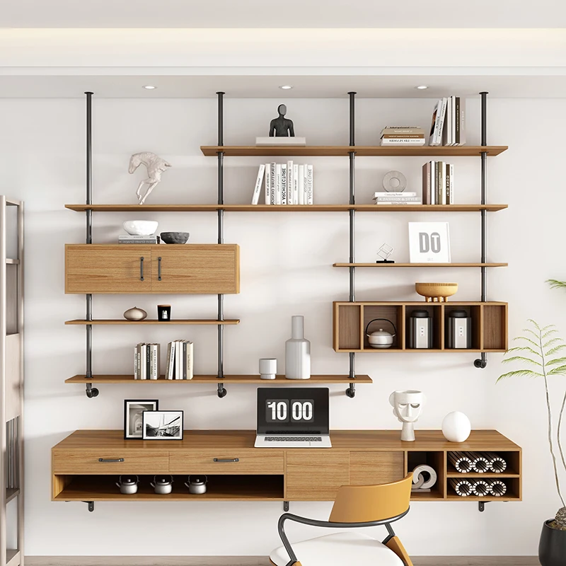#Desk, bookshelf, integrated against the wall storage rack, desk, student study table, suspended table, workbench, computer tabl