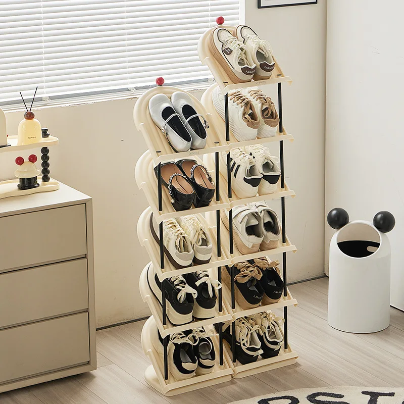 

Многослойная Штабелируемая полка для обуви для дома, экономит место, Простая Стойка, полка для хранения кроссовок, экономичные шкафы для хранения обуви