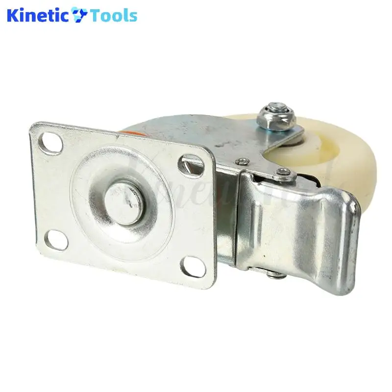 

4-Inch White Nylon Universal Wheel with Brake Casters – Perfect for Light Equipment