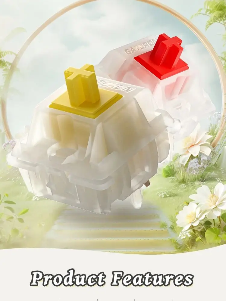 Przełączniki Gateron Milky Pro Milky Yellow Pro Linear Pre Lubed Switch SMD RGB MX Stem Switch do klawiatury mechanicznej 5-pin POM — zdjęcie produktu 7