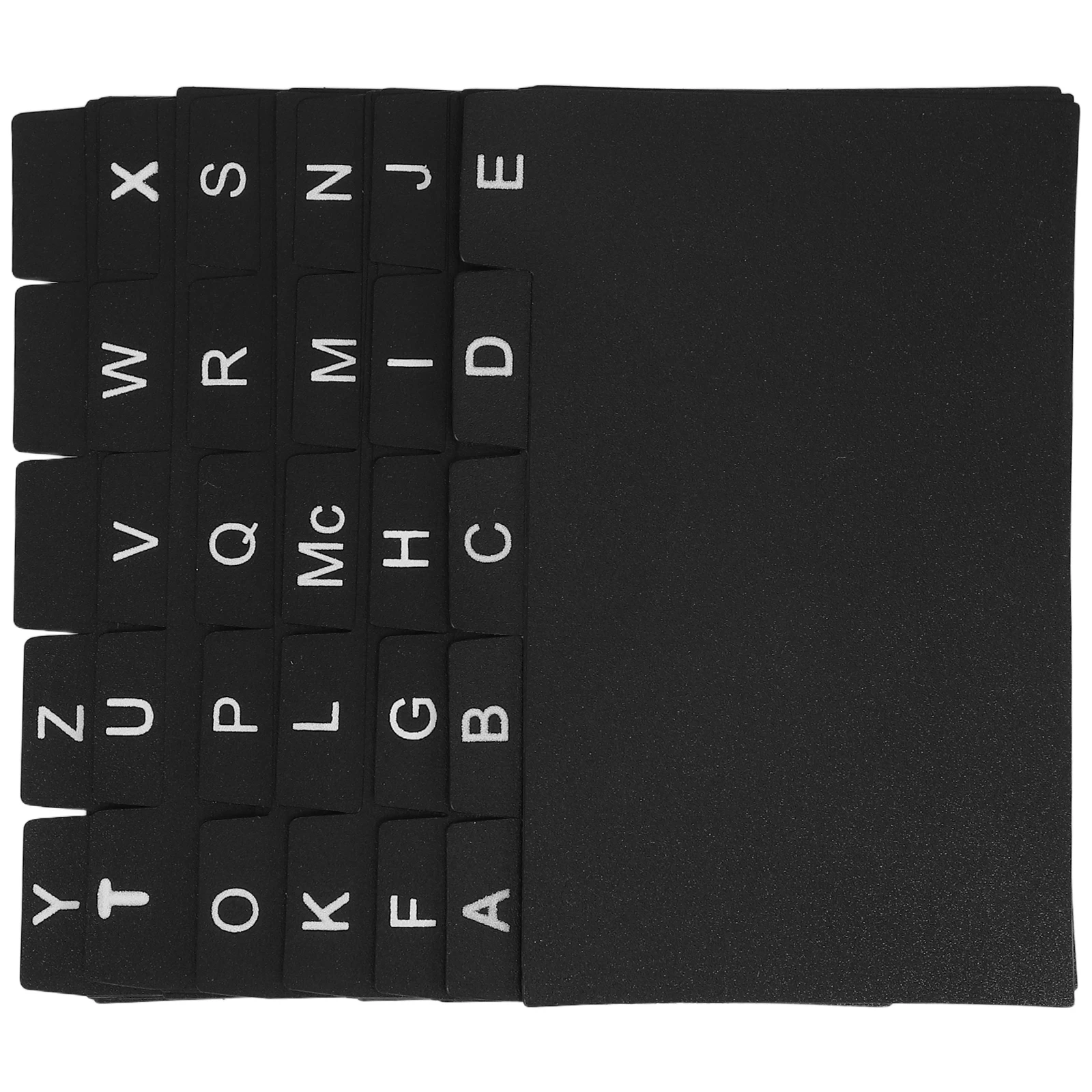 

30pcs Index Card Pp Material Alphabet Tab Dividers For Study Work Recipe Cards Organization Plastic Black Index Card