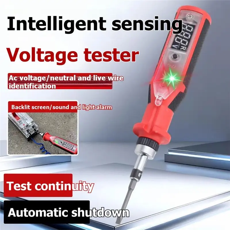 ABGN New Ratchet Screwdriver Set Rechargeable Voice-Enabled Digital Voltage Tester-Supports AC 3-450V Detection