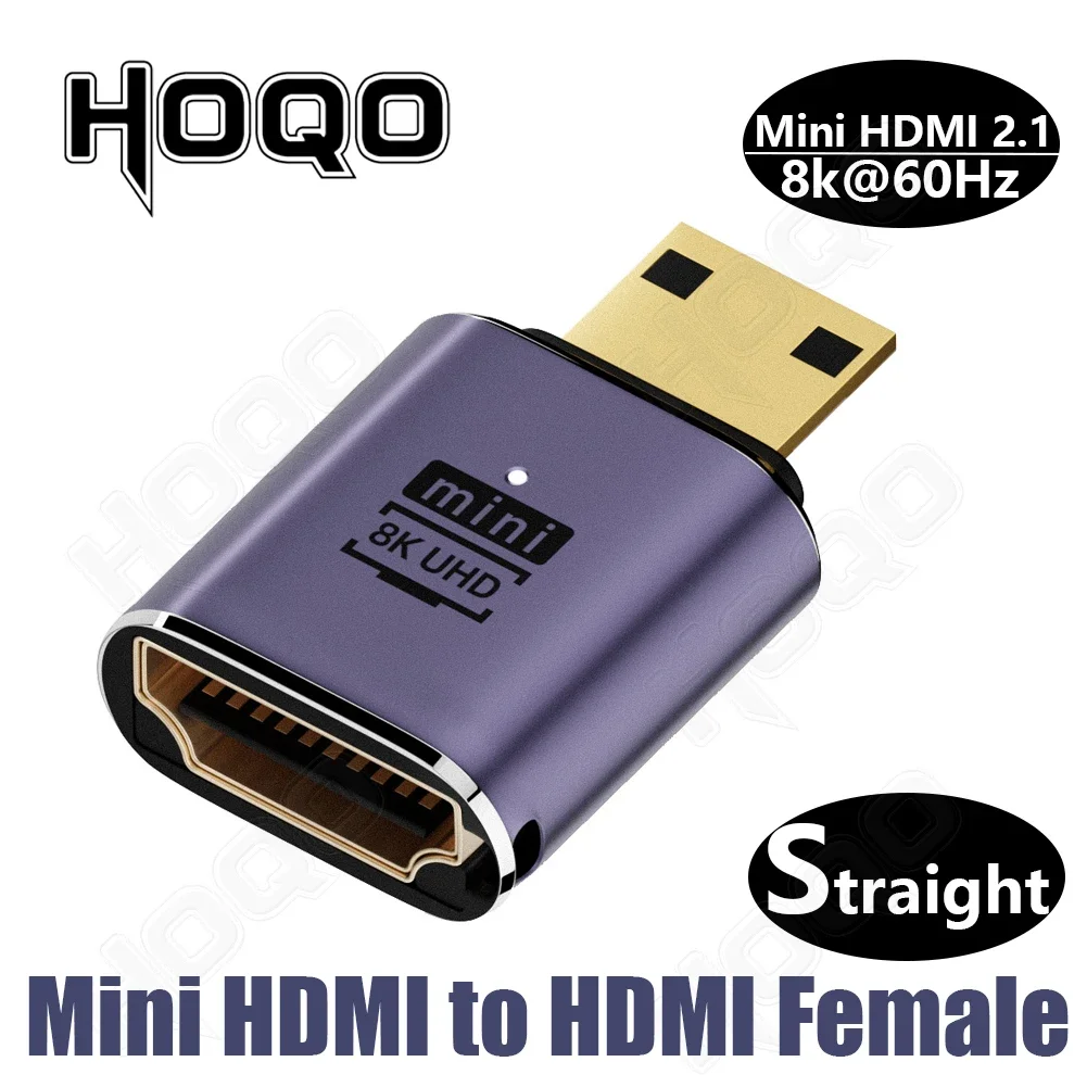 360 Degree U-shaped Mini HDMI gender Adapter 180 Mini HDMI Male to HDMI Female Angled L Converter HD 2.1V Extension 4K 8K 60Hz