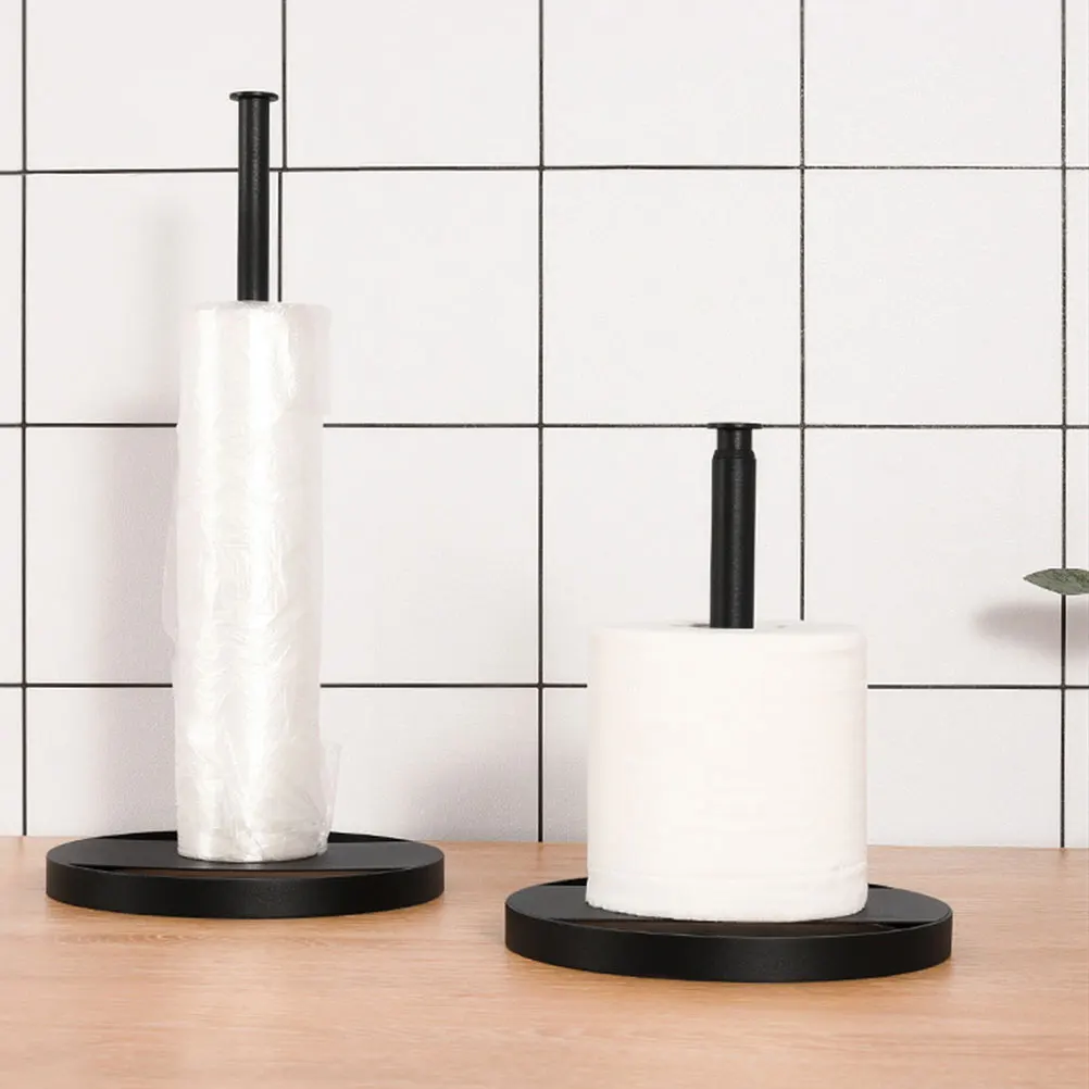 

Carbon Steel Paper Towel Holder Rack Bathroom Kitchen Toilet Roll Dispenser Sturdy Base Simple Design Long Use