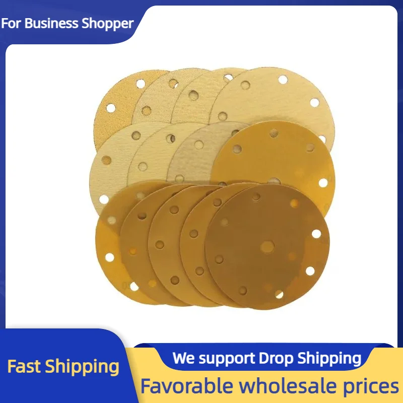 

30 Pcs 6 Inch 9 Hole Sanding Disc 150mm Hook and Loop 40-1000 Grit Dustless Random Orbital Sandpaper for Automotive Woodworking