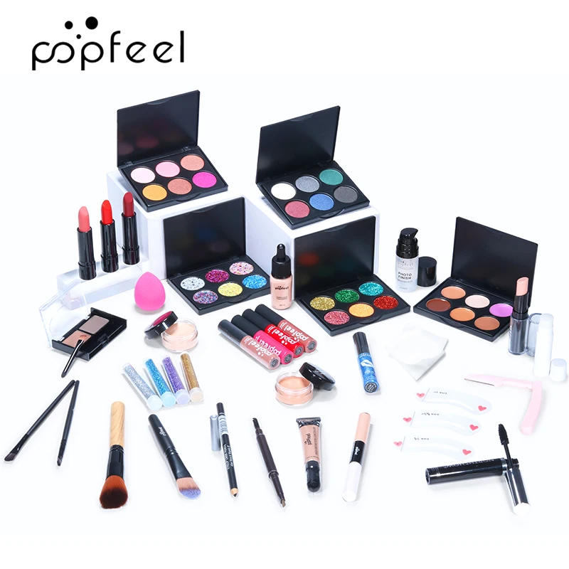 Professional Cosmetic Kit 8-Makeup Practice Makeup Set Eyeshadow Lip Gloss Concealer Brushes With Bag Maquiagem TSLM2