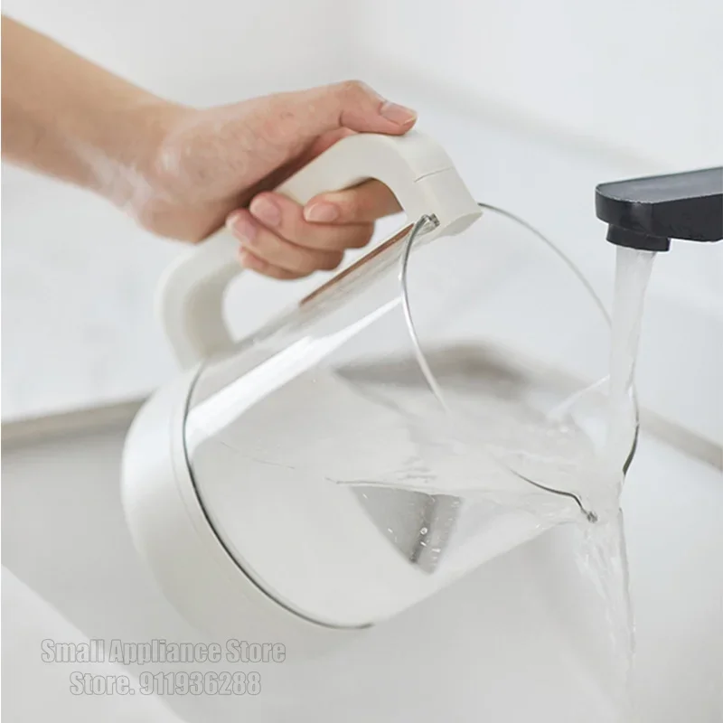 Olayks 0.8L Electric Kettle Compact Insulated Kettle Ceramic Glaze Base Home Tea Kettle Digital Display Kitchen Appliance