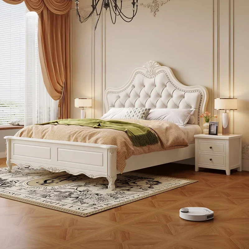 

Современная кровать из массива дерева, белая квартира в американском стиле, полноценная кровать высокого качества, удобная высококачественная кровать изголовья, мебель для кровати Muebles