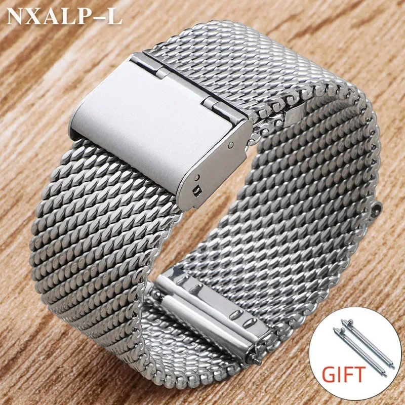 1.0 Milanese Mesh Loop Stainless Steel Watch Band Bracelet 18mm 20mm 22mm 24mm Bracelet 3mm Thickness Strap for DW for Omega