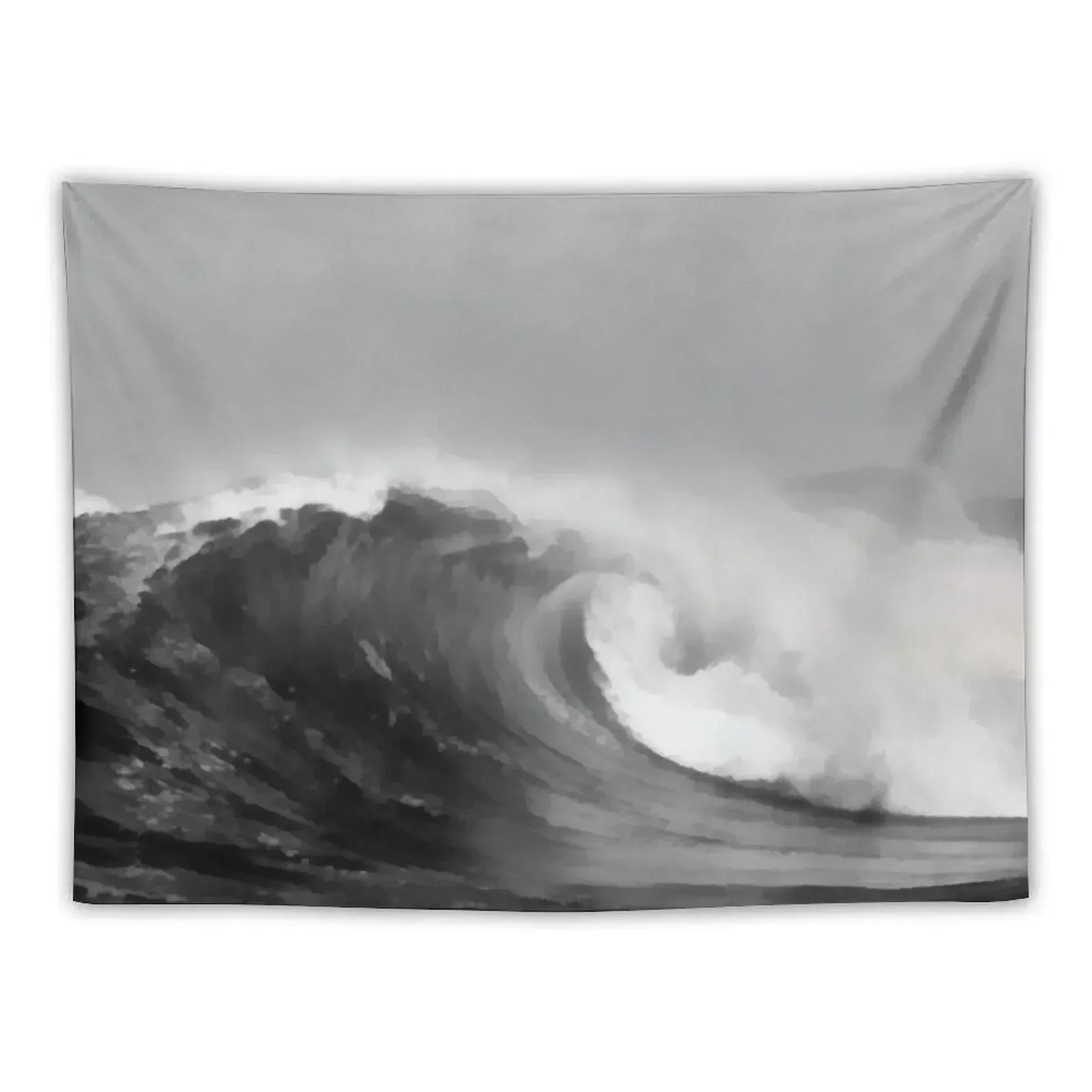 

Black and White Acrylic Painting of Wave and Sky Tapestry Decoration For Rooms Bedroom Deco Decorative Wall Murals Tapestry