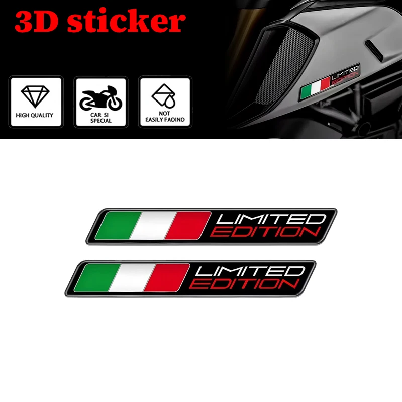 Calcomanía 3D para motocicleta, pegatinas con la bandera de Italia, funda con pegatina de edición limitada para Aprilia rsv4 RSV4 Ducati Monster 1199 1299