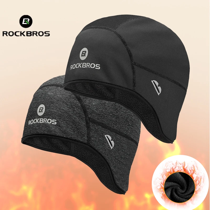 ROCKBROS Winter Caps Windproof Thermal Fleece Hats Bicycle Cap Ski Riding Motorcycle Cycling Hat Bandana Ciclismo Headband