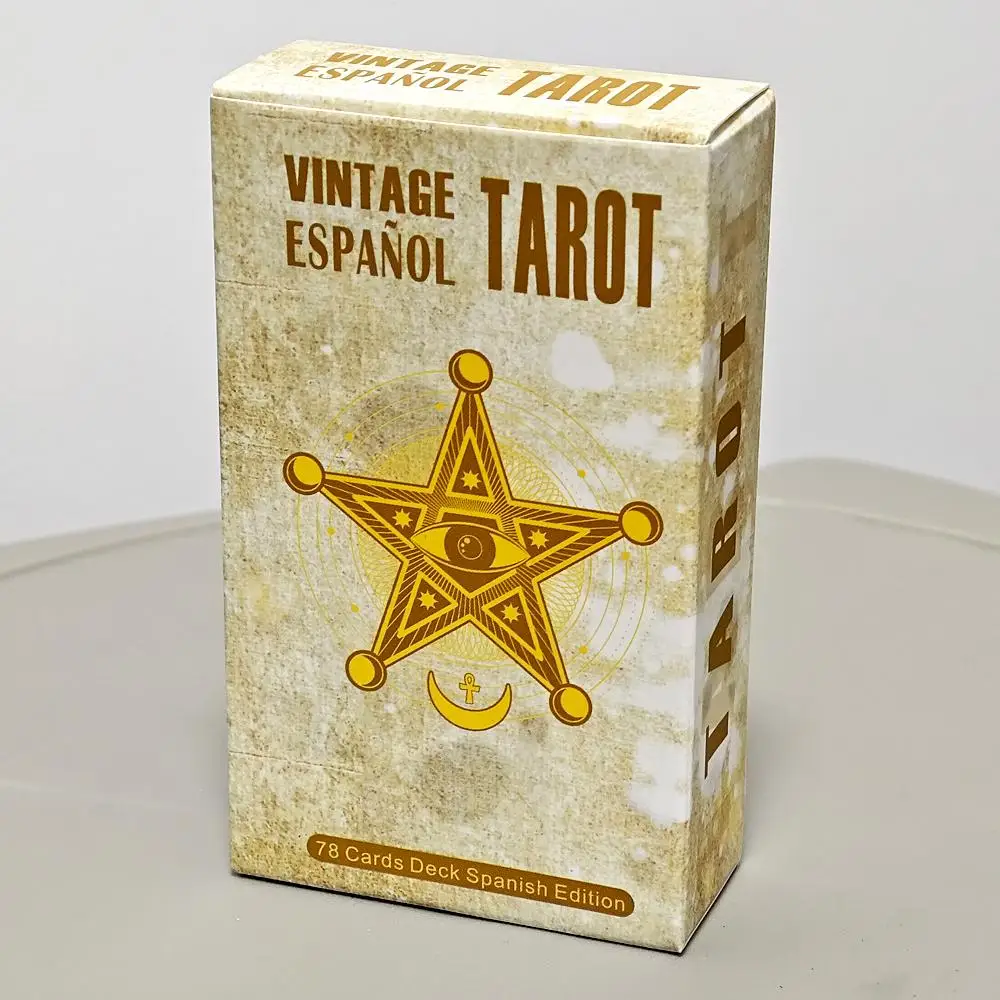 

Vintage Tarot Deck Spanish Edition 10.3*6cm 78 Pcs Tarot Cards Based on Rider Waite System Espanol