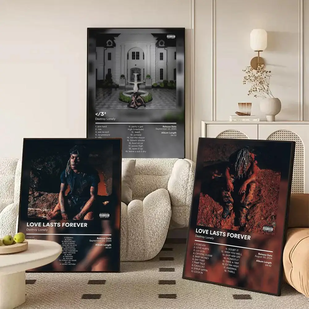 D-Destroy L-Lonely Poster Waterproof Self-Stick Wall Art Stickers, Removable Wall Decor for Living Room and Bedroom