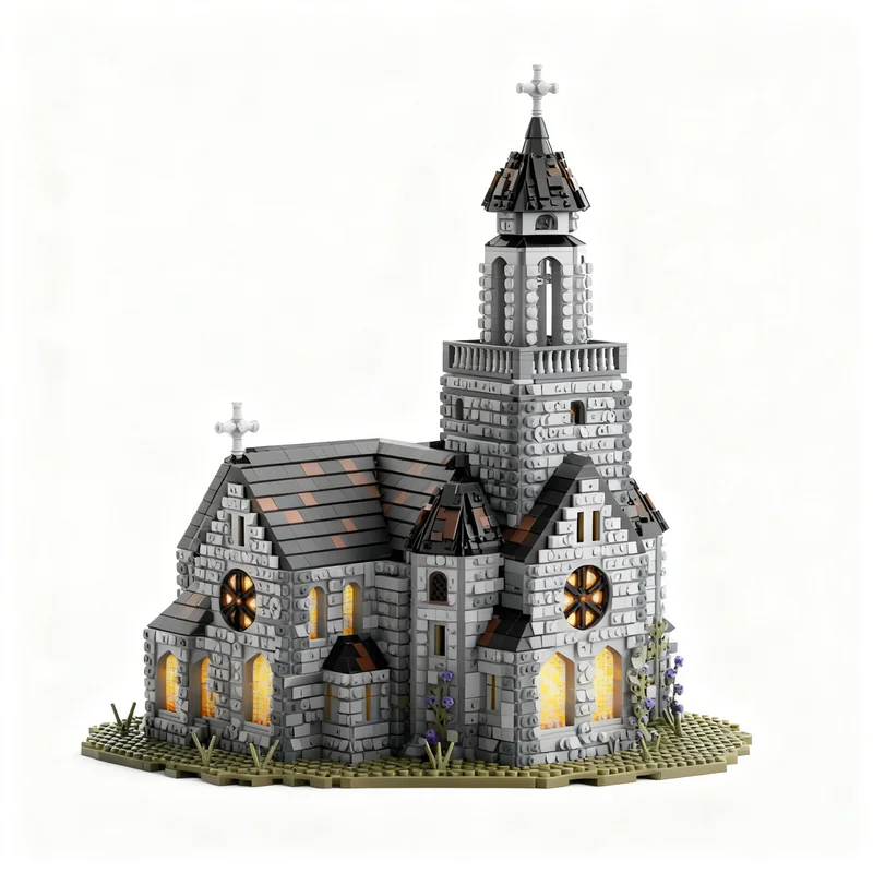 6575pcs MOC Castle Kingdoms Medieval Cathedral Model Toys Building Blocks Architecture Christmas Gift Display Craft Brick DIY