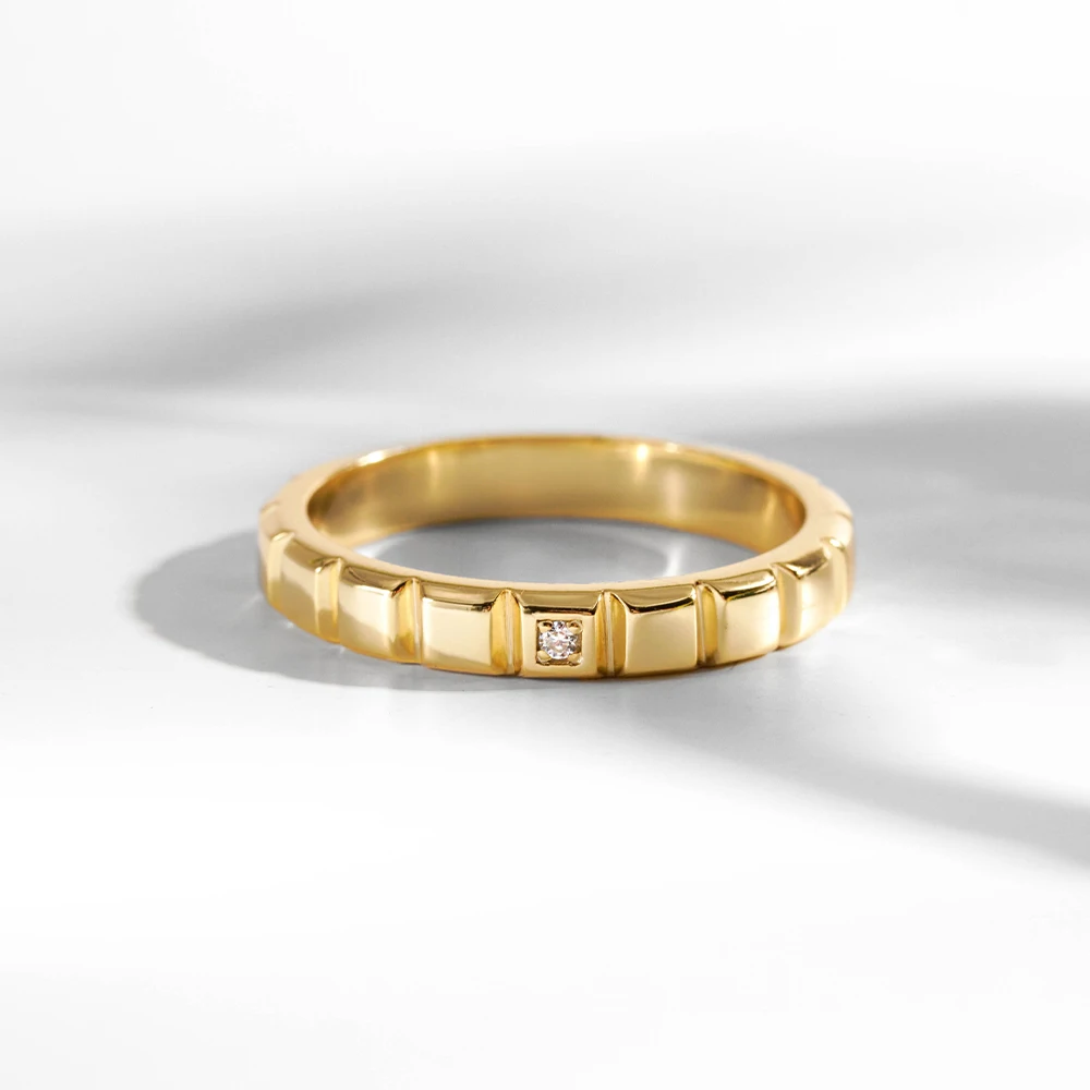 

1.3mm Round D Color Moissanite Wedding Band Ring 925 Sterling Silver 18K Gold Plated Engagement Band Rings For Women