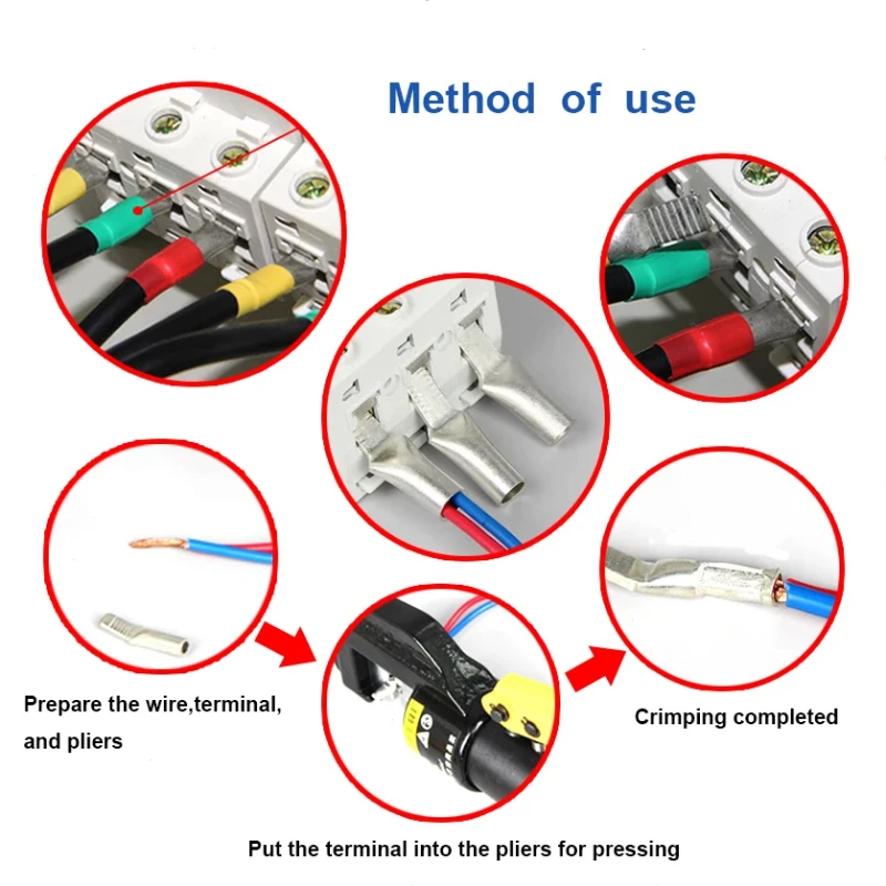 5 قطعة C45 1.5-35mm2 إدراج تجعيد محطة النحاس القصدير مطلي قطاع دارة التوصيل دبوس على شكل سلك كابل العروة