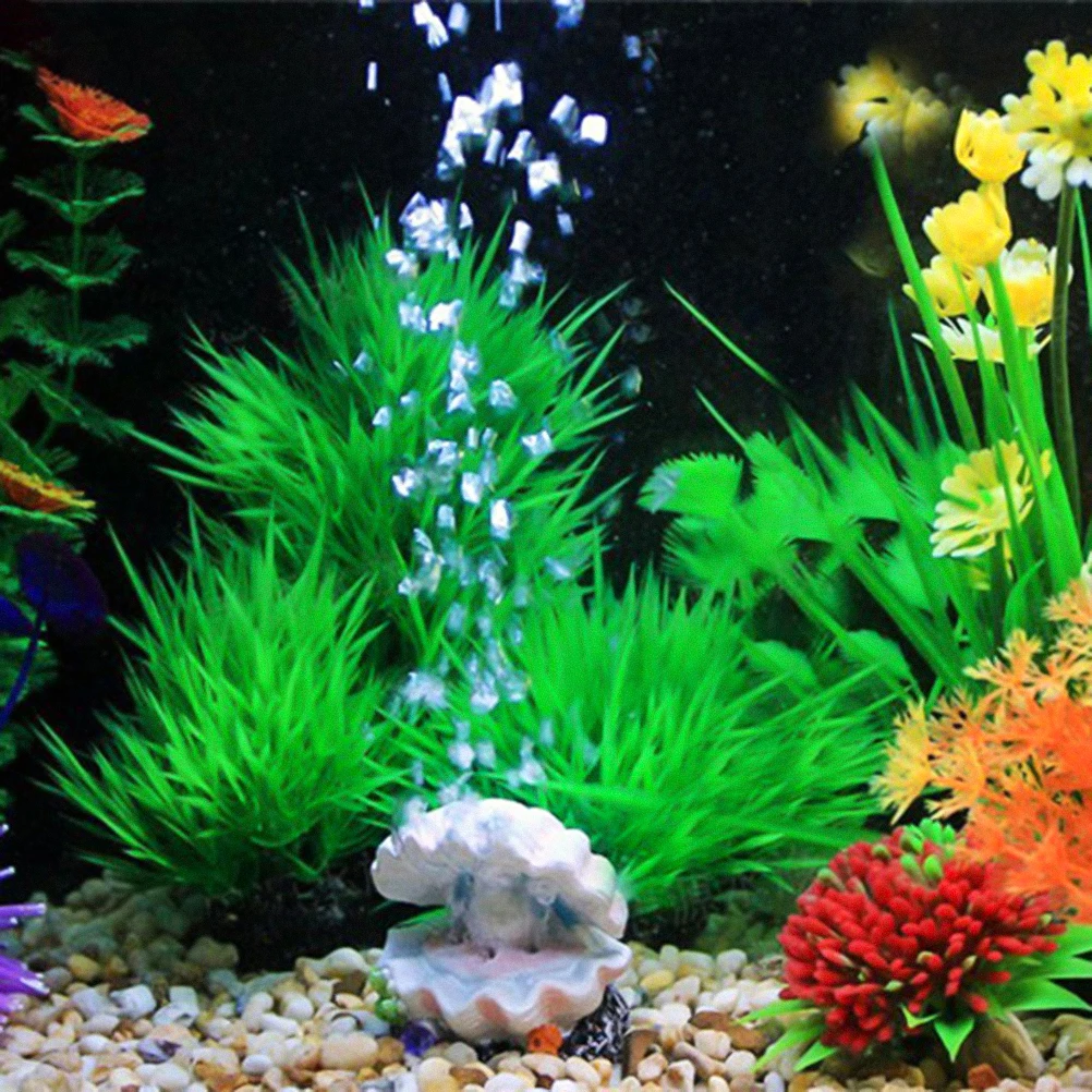 

2 Pcs Bubble Pearl Shell Sturdy Decor Aquarium Decorations Tank Ornament Fish Mini Resin Hideout Compact