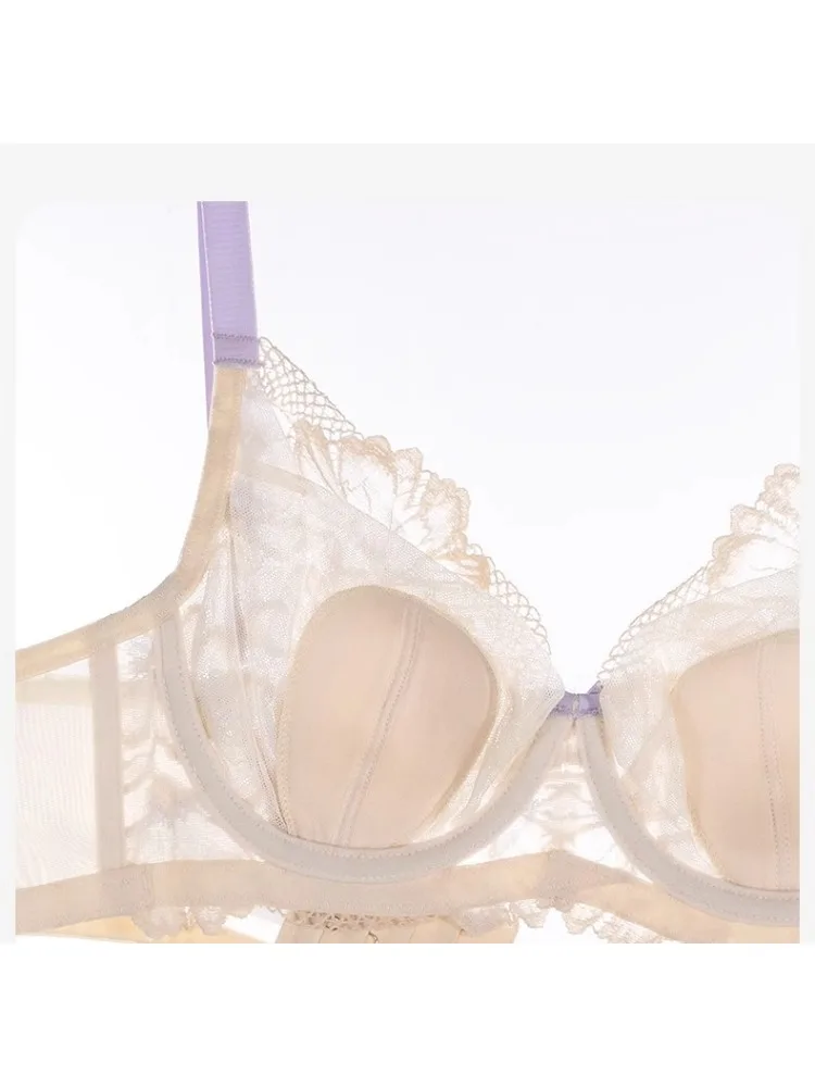 BANERDANNI ملابس داخلية رومانسية فرنسية | دعم تمثال نصفي كبير | مجموعة حمالة صدر دانتيل رفيعة ومثيرة ومضادة للترهل | الراحة المناسبة | 2026 وصول جديد