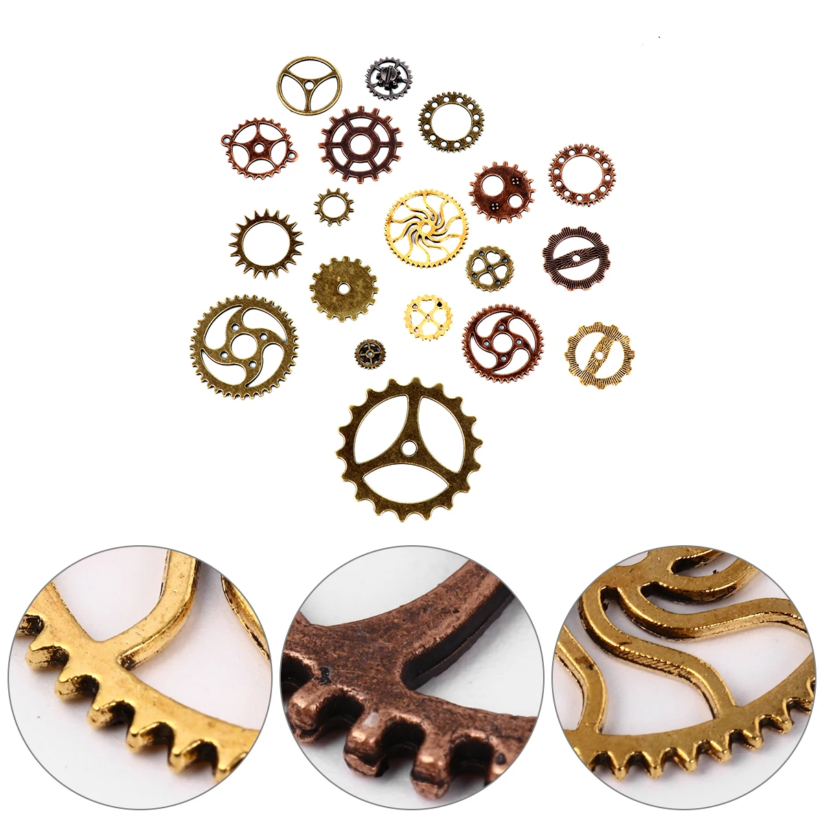 

100pcs Retro Gear Accessories Steampunk DIY Jewelry Making Charms Watch Wheel Mixed Color Vintage Wedding Decor Crafts