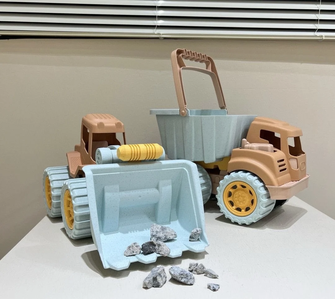 ชุดของเล่นชายหาดที่ทนทาน โมเดลทรายฤดูร้อน รถปราบดิน รถดึงมือขุดทราย พลั่วถัง เล่นทราย รถกลางแจ้งสําหรับเด็กผู้ชาย