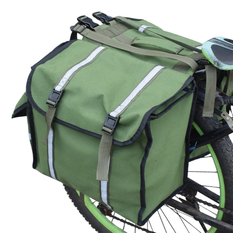 Bicycle Water Repellent Double Pannier Bag Large Capacity Durable Rear Seat Trunk Bag Luggage Carrier Cycling Pouch