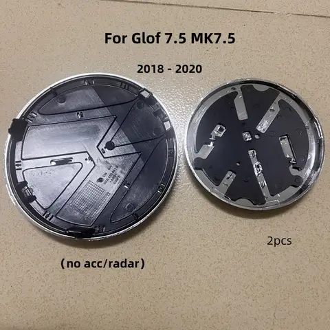 2pcs 138mm 110mm Replaced For Golf 7.5 MK7.5 2018 2019 2020 Car Front Bonnet Grille Rear Trunk Emblem Logo Replacement Badge