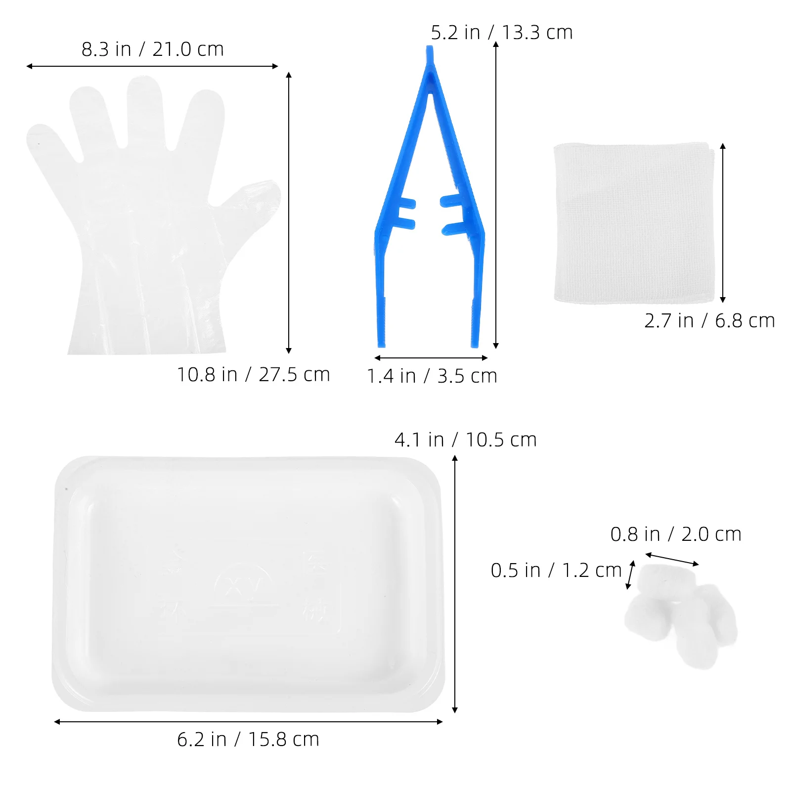 مجموعة العناية بالجروح الطبية القابل للتصرف، وسادات غير لاصقة من الدرجة الطبية، كرات قطنية، ملقط بلاستيكي، تضميد الجروح في حالات الطوارئ المنزلية #3