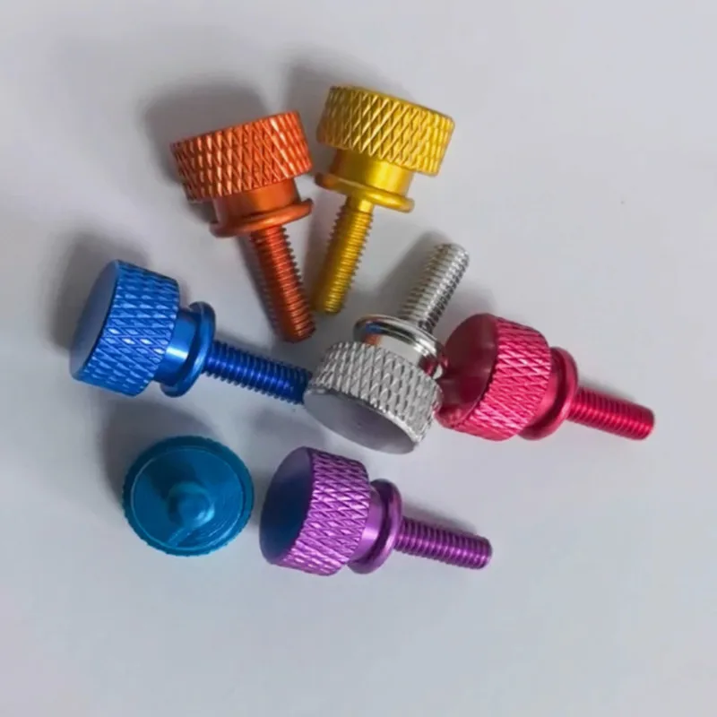 5/10PCS/LOT 6#-32 M3 M4*6/8/10/12/16/20 Colourful Aluminum Knurled Head Computer Case Screw Hand Tighten Thumb Screws