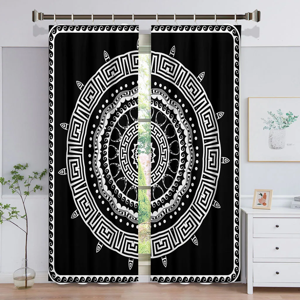 

European Style Cat Dog Moon Sun Black Curtain Semi-blackout for Bedroom Living Room Kitchen Window Blinds cortinas de salon 2PCS