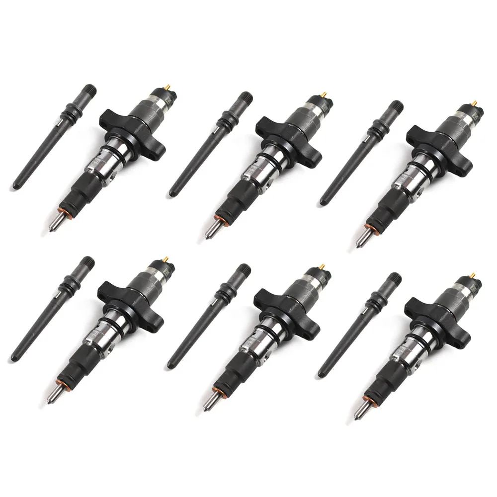 

0986435503 0445120255 0445120210 6Pcs Engine Fuel Injectors for 2003-2004 Dodge Ram Cummins 5.9L Replace 5263318 3949619 3947550