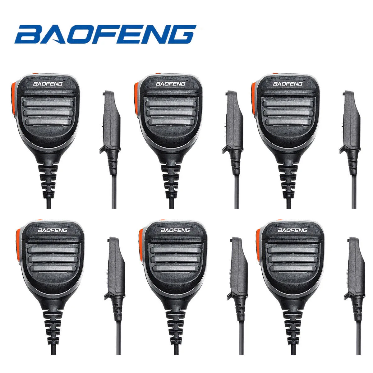 

6X Baofeng Waterproof Microphone Speaker Mic for GT-3WP UV-9R Pro Two Way Radio