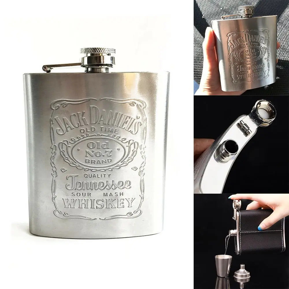 1Pc Portable 7oz/8oz Stainless Steel Hip Flask Russian Wine Mug Alcohol Pot Drinkware