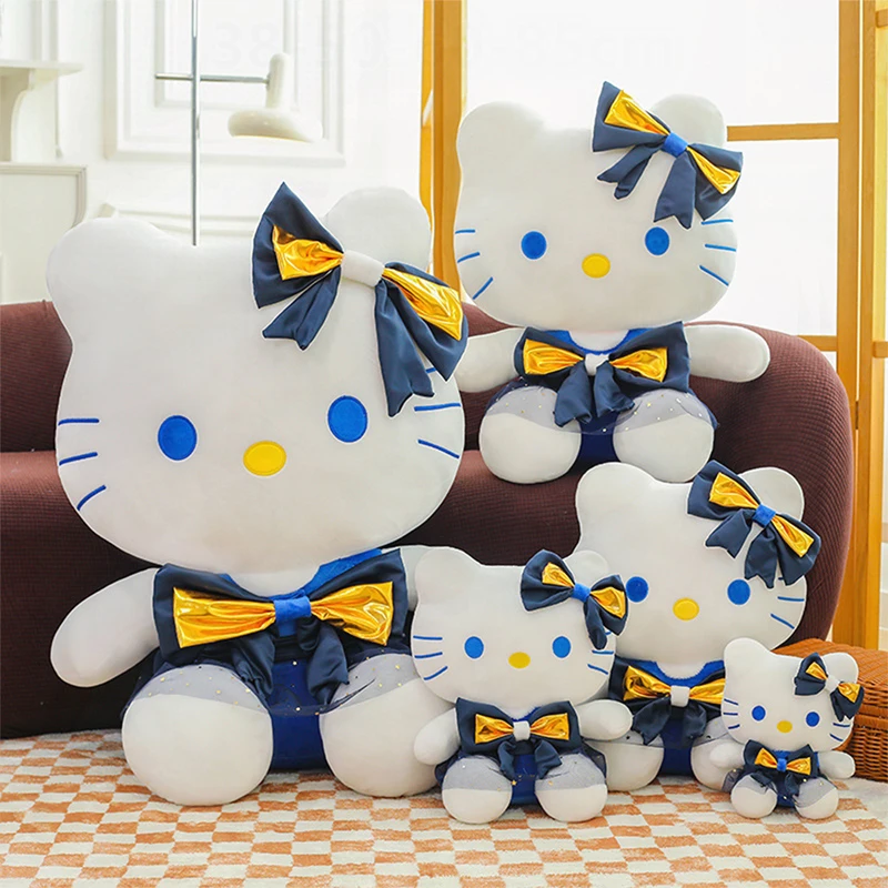 

Sanrio Kawaii Hello Kitty Plush Toy Cute Stuffed Doll Dream Cat with Bow for Kids Birthday Xmas Gift Stuffed Animal for Girls