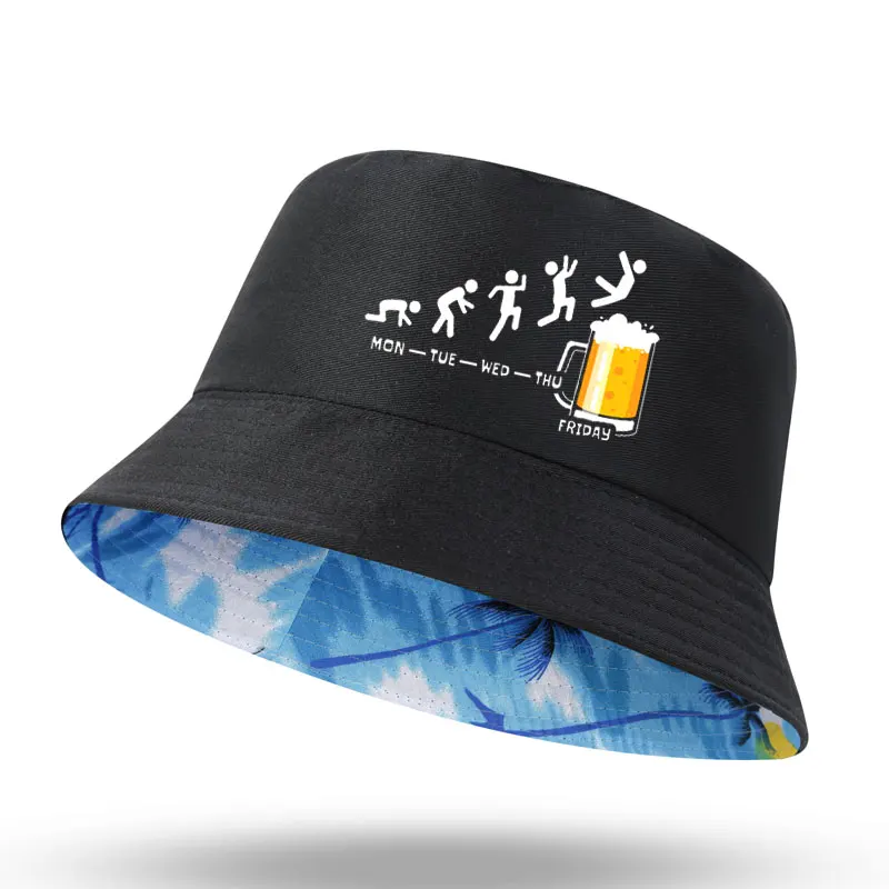 Friday Beer Print Summer Men Women Bucket Hat Outdoor Panama Fishing Cap Fisherman Hat Harajuku Fishing Hat