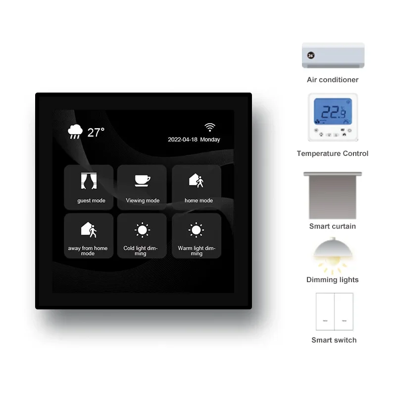 Multi-functional Touch Screen Control Panel ZigBee gateway 12 scene 4 inch smart gateway smart home