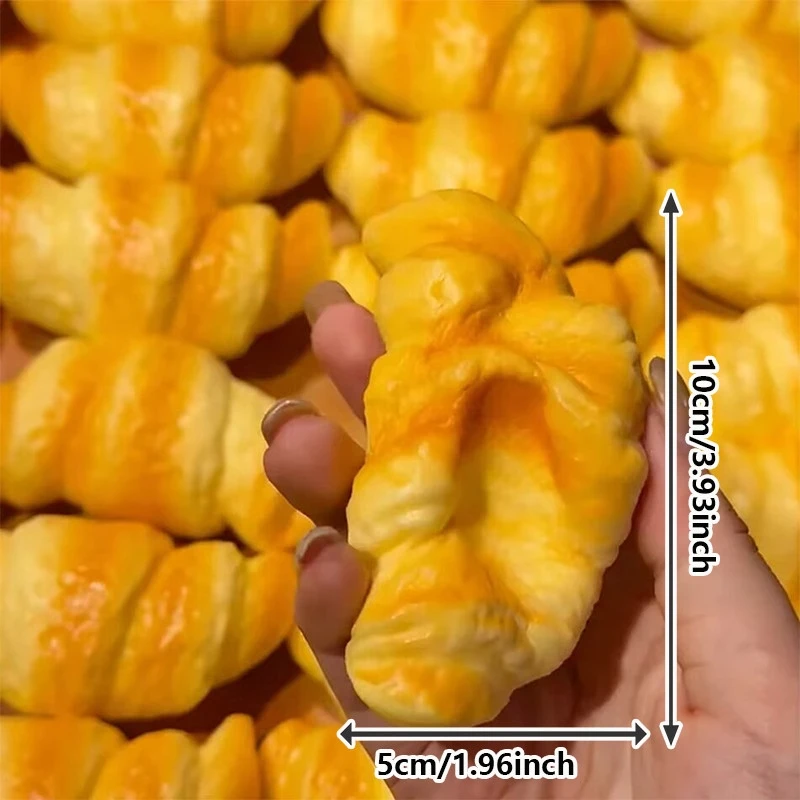 Squishy Croissant Knijpspeeltje Langzaam Stijgend Kleverig Stressverlichtend Speelgoed Superzacht Voedsel Creatieve Simulatie Brood Anti-angst Cadeaus