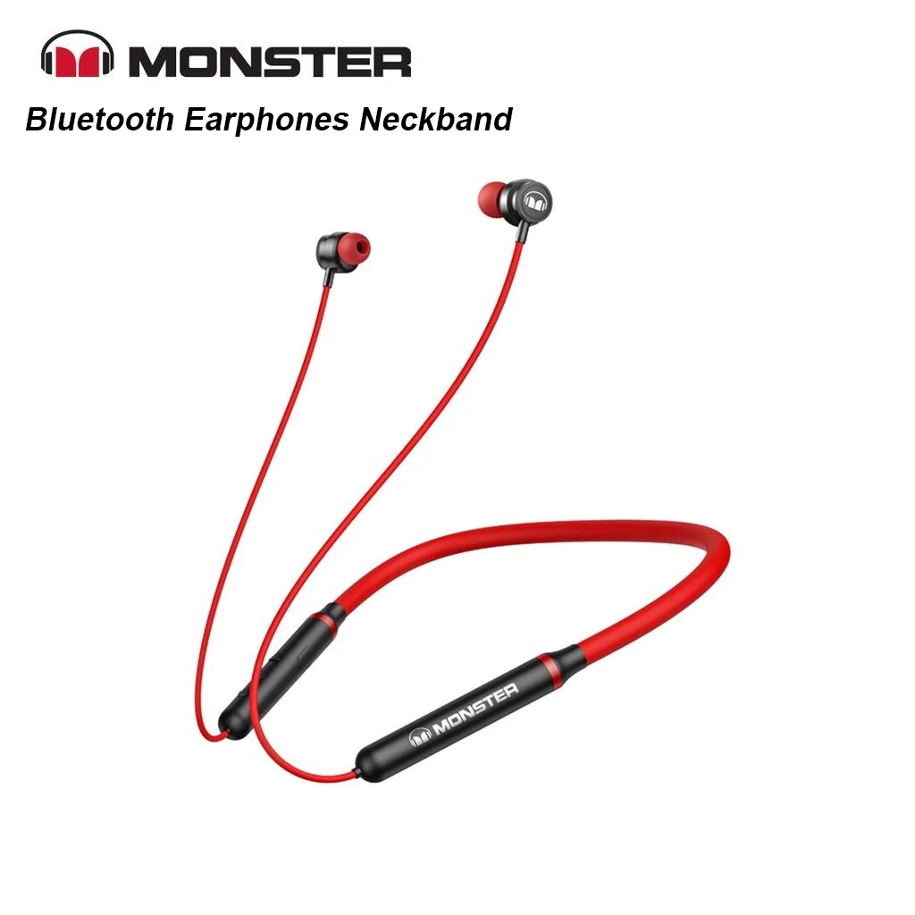 Monster AIRMARS SG03 سماعات بلوتوث لاسلكية رياضية خارجية HD Call Stereo Music Neckband مع وظيفة الزر