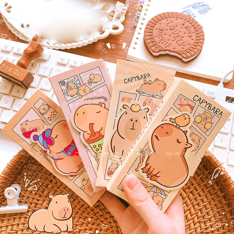 Mini Notebook Portátil Kawaii, Pequeno Bloco de Notas, Notas Diárias, Capivara Mão Livro de Contas, Papelaria Bonito, Escritório e Material Escolar