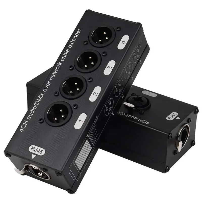 4-Kanal-3-poliges Multi-Netzwerk-XLR-Kabel für Bühnengeräusch, Beleuchtung und Aufnahmestudio, Stecker und Buchse auf RJ45, Ethercon NE8F-4M