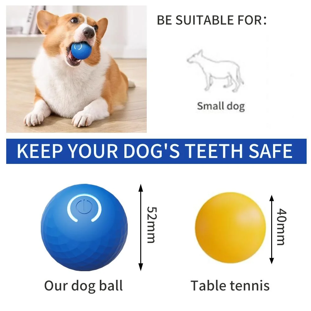 Bola electrónica motorizada automática para mascotas, juguetes interactivos con sonido táctil inteligente para mascotas, bola chirriante para el día del perro, Pollo de goma Dog kong